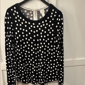 Chico's Black Top with White Dots